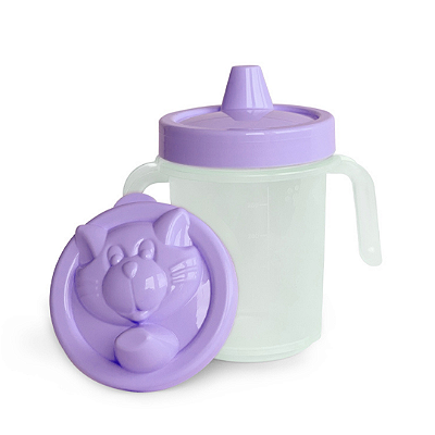 COPO PLASTIMIAU 350 ML COM TAMPA - SORTIDO - 24 UNIDADES