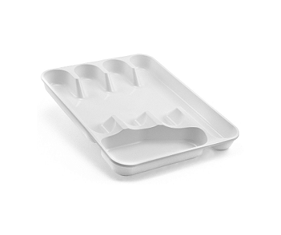 ORGANIZADOR DE TALHERES SEM TAMPA PREMIUM - BRANCO - 28 UNIDADES