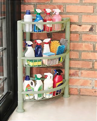 ORGANIZADOR/FRUTEIRA TRIANGULAR PREMIUM 3 ANDARES - SORTIDO - TOTAL 5 UNIDADES
