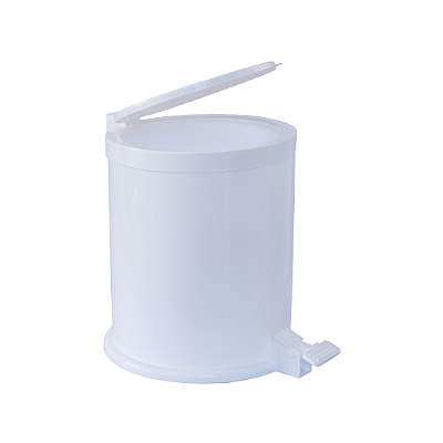 LIXEIRA COM PEDAL PREMIUM 8 LITROS - BRANCA - 6 PEÇAS