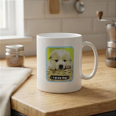 CANECA MICRO-ONDAS CAT/DOG 450 ML - BRANCA - TOTAL 36 UNIDADES