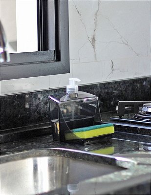 DISPENSER PORTA DETERGENTE CLEAN 500 ML - FUMÊ - TOTAL 12 UNIDADES