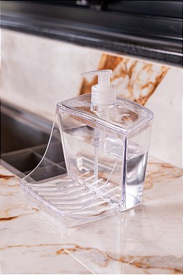 DISPENSER PORTA DETERGENTE CLEAN 500 ML - TRANSPARENTE - TOTAL 12 UNIDADES