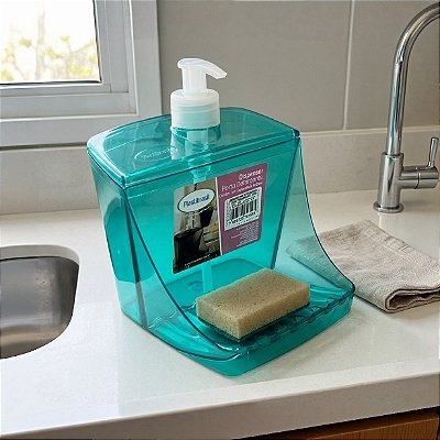DISPENSER PORTA DETERGENTE CLEAN 500 ML - VERDE - TOTAL 12 UNIDADES