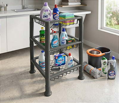 ORGANIZADOR/FRUTEIRA PREMIUM 3 ANDARES - SORTIDO - TOTAL 5 UNIDADES