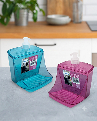DISPENSER PORTA DETERGENTE CLEAN 500 ML - SORTIDO - TOTAL 12 UNIDADES
