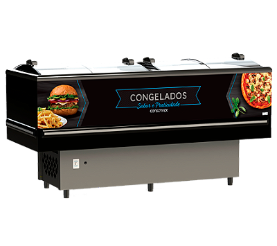 Ilha Expositor para Congelados com Vidro Curvo 2m ILC200