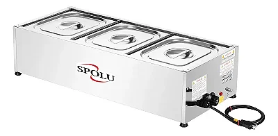 Balcão Rechaud Buffet Térmico Self Service Bancada 3 Cubas Inox