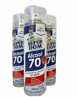 Álcool Spray 70% Aerossol - Super Dom 300ml