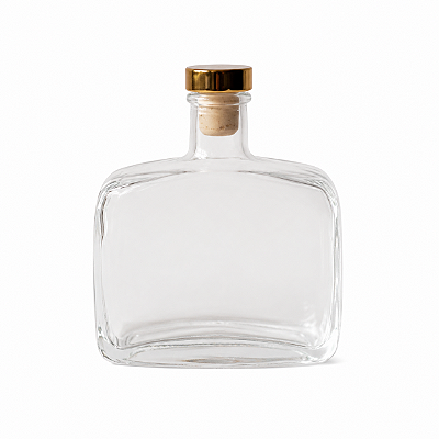 Frasco Em Vidro Wisky Com Rolha Sintética-200ml