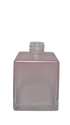 Frasco em Vidro Cubo Rosca 28/410 Rosa Degradê-250mL