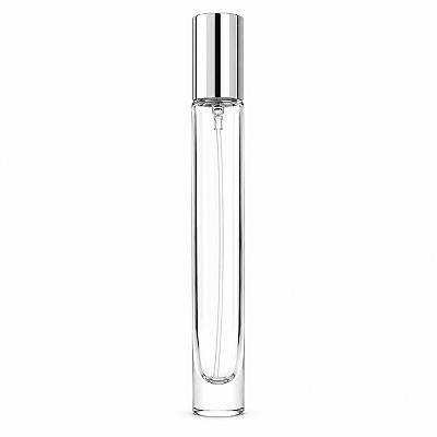Frasco em Vidro Cilíndrico Transparente Válvula Prata 10mL