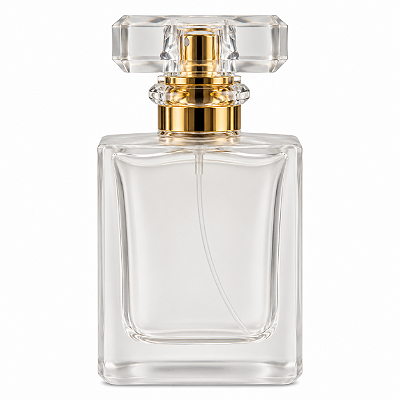 Frasco em Vidro Retangular Fosco Valvula D.R.13 SobretampaCristal-50mL