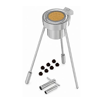 Conjunto Viscosimetro Copo Ford em inox com todos orificios, chave e nivel de bolha