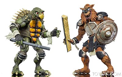 Figuras Tokka & Rahzar - TMNT II: The Secret Of The Ooze - NECA *CAIXA AVARIADA*