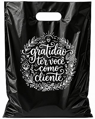Sacola Plástica 50un Gratidão Ter Você Como Cliente