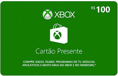 Cartão Presente Xbox (Gift Card) - R$ 100
