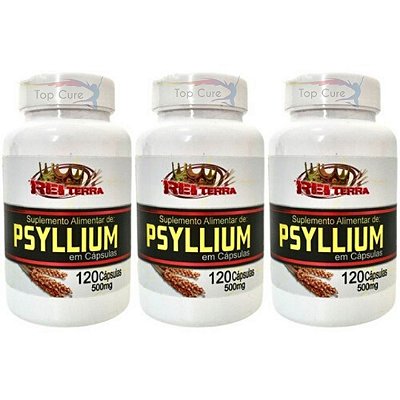 Kit 3 Psyllium 120 Caps  500MG - Regulador de Apetite