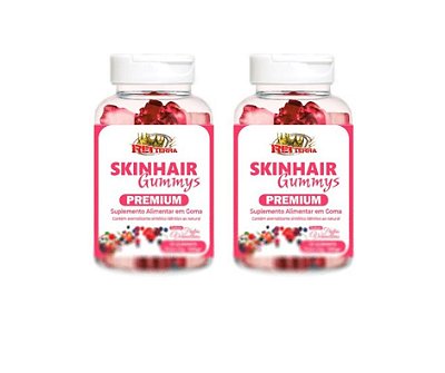 Kit 2 SkinHair Gummys Premium - 30 Gummys - Cabelo, Pele e Unhas