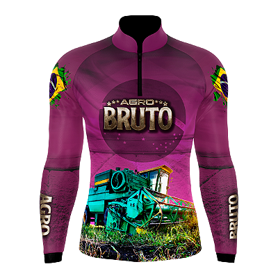 Camiseta Agro Bruto - Colheitadeira Roxa -  Proteção UV 50