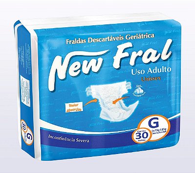 Fralda Geriátrica NEW FRAL G - FARDO COM 120 TIRAS