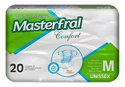 Fralda Geriátrica MASTERFRAL ECONÔMICA M - FARDO COM 120 TIRAS