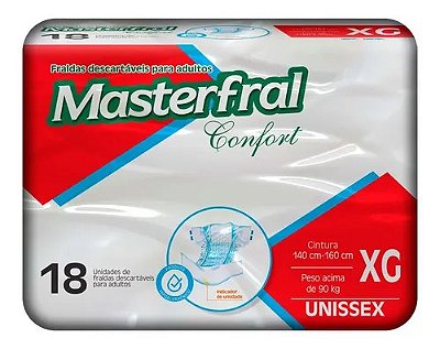 Fralda Geriátrica MASTERFRAL ECONÔMICA XG - FARDO COM 108 FRALDAS