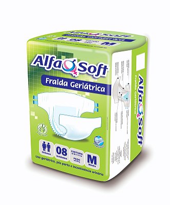 FRALDA GERIÁTRICA ALFASOFT M - FARDO COM 80 UNIDADES