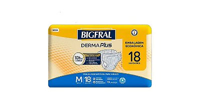 FRALDA GERIÁTRICA BIGFRAL DERMAPLUS M - FARDO COM 72 UNIDADES