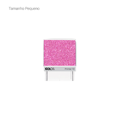 Carimbo Pequeno Glitter Rosa Chiclete