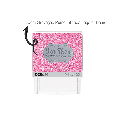 Carimbo Glitter com Placa de Personalizada