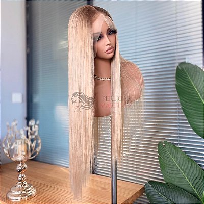 FULL LACE FRONT MELISSA LOIRO ESCURO COM RAIZ ESFUMAÇADA