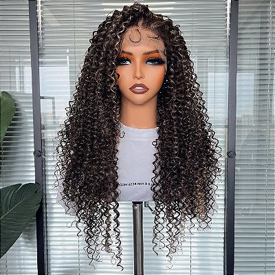 FULL LACE FRONT IZA CASTANHO COM LUZES ENCARACOLADA 13 X 6