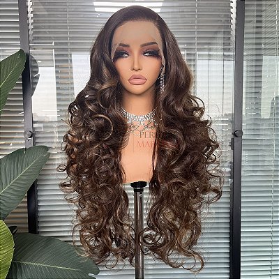 LACE FRONT JADE CASTANHO ILUMINADO 13 X 4