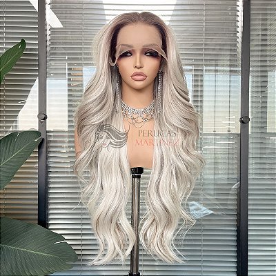 FULL LACE FRONT JADE PLATINADA COM MECHAS 13 X 6