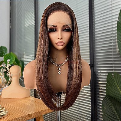 LACE FRONT LANNA CASTANHO ILUMINADO 13 X 3