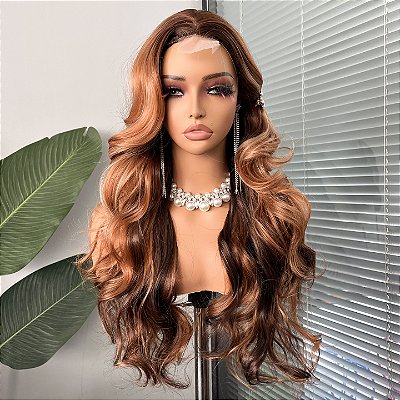Wig Jade Castanho Mel Acobreado