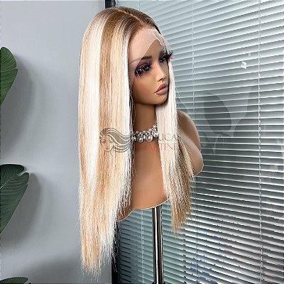 FULL LACE FRONT MELISSA LOIRO BEGE DOURADO LUMINOSO 13 x 6