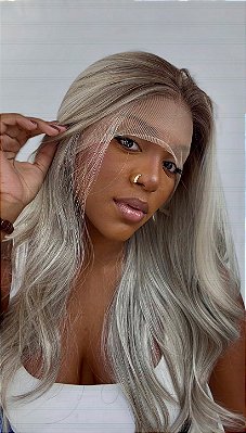 LACE FRONT ARIANA LOIRO PLATINADO ACINZENTADO 13 x 4