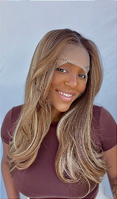 LACE FRONT ARIANNA CASTANHO ILUMINADO COM MECHAS 13 x 4
