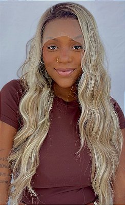 LACE FRONT KÁTIA LOIRO DOURADO COM RAIZ ESFUMADA 13 x 6