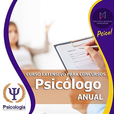 CURSO ONLINE EXTENSIVO - PSICÓLOGO ANUAL - Estude para vários concursos na área de Psicologia em um só lugar!