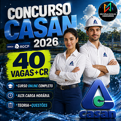 CASAN 2026 Online - Psicólogo - Pré e Pós-Edital