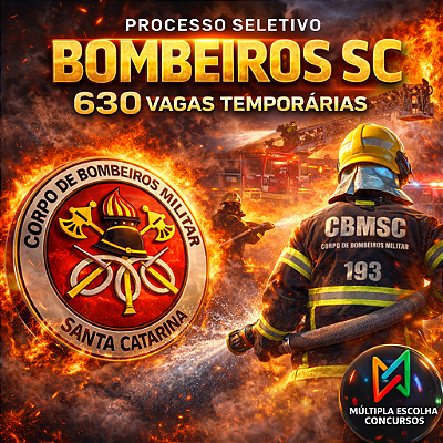 CBMSC| SOLDADO BOMBEIROS TEMPORÁRIOS - Curso Completo + Questões + Simulados Pré-Prova.