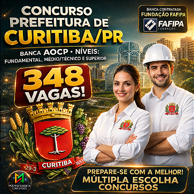 Prefeitura de Curitiba 2026 – Agente Administrativo – Nível Médio (Pré-Edital)
