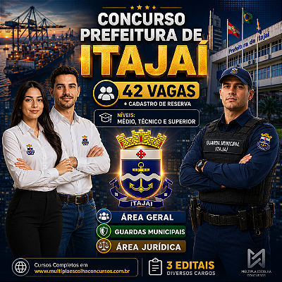CURSO ONLINE PÓS-EDITAL PREF. ITAJAÍ 2026 -(ASSISTENTE SOCIAL) - Nível Superior.