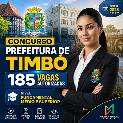 CURSO ONLINE PÓS-EDITAL PREFEITURA DE TIMBÓ 2026 (TÉCNICO EM AGROPECUÁRIA) - Nível Médio