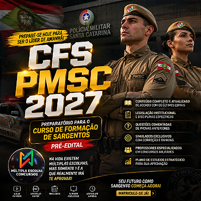 CFS PMSC 2027 – Preparatório para o Curso de Formação de Sargentos (Pré-Edital)