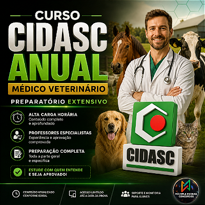 Cidasc Anual - Médico Veterinário - Curso Extensivo Preparatório Pré-Edital