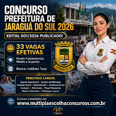Prefeitura de Jaraguá do Sul -Auxiliar de Biblioteca (Nível Médio)